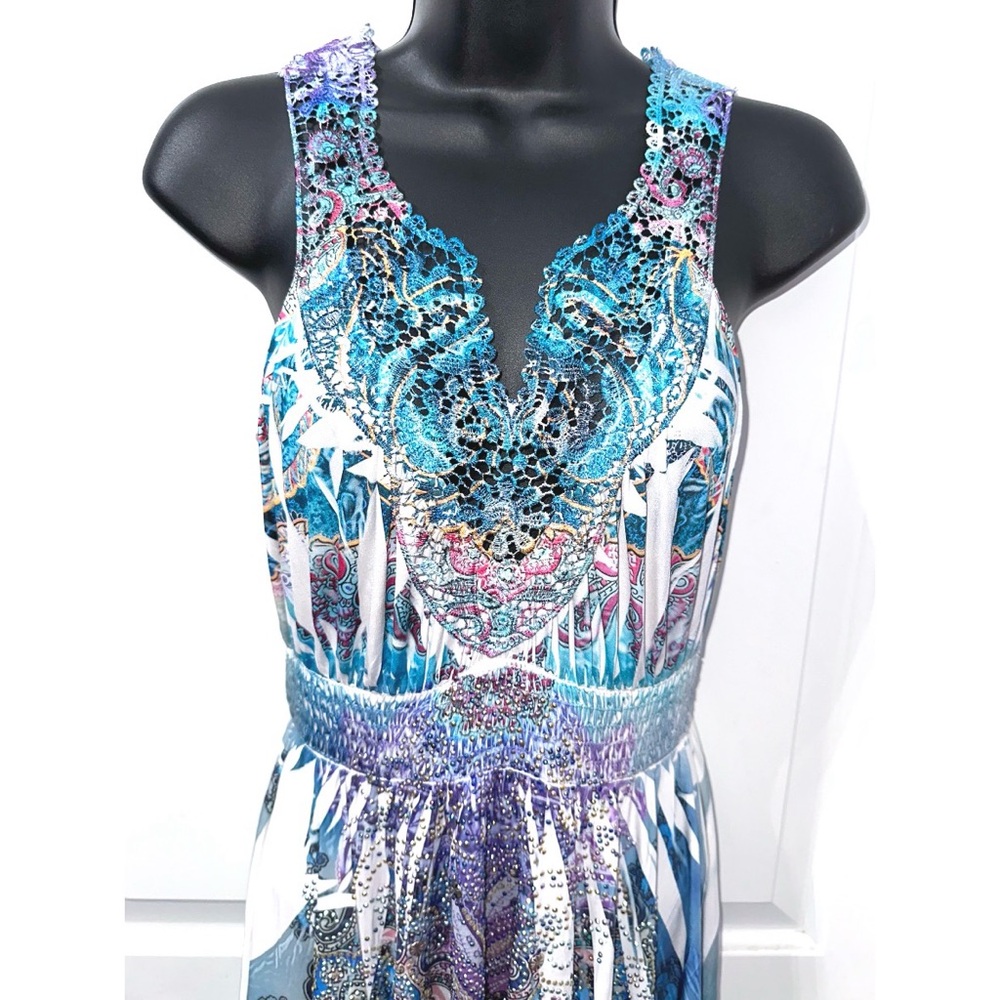 S-12, S-Twelve Blue & Purple dress with lots of embellished rhinestones - Picture 3 of 6